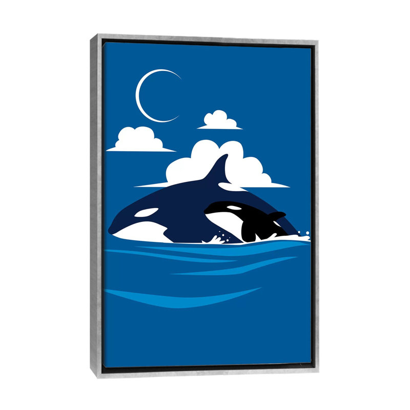 «Killer Whale Family» par Alberto Perez - impression d'art graphique, Aucun mat, H 48 po x l 32 po x P 1,5 po