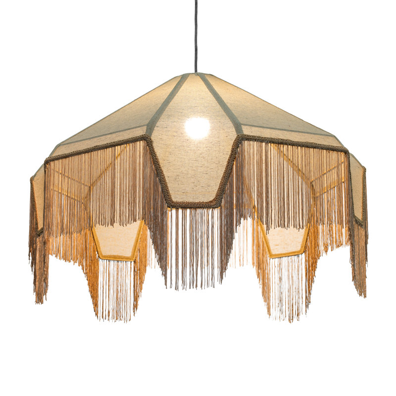 Luminaire suspendu angulaire en tissu naturel Buchanan