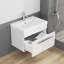 Ensemble de meuble-lavabo 24 po avec lavabo, 1 grand tiroir, système de fermeture en douceur, meuble-lavabo mural, poignée en métal, lavabo en céramique à rebords épais unique, blanc brillant