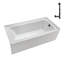 Baignoire en alcôve droite en acrylique blanc brillant avec drain extérieur Streamline 60 po x 30 po Streamline-101699092
