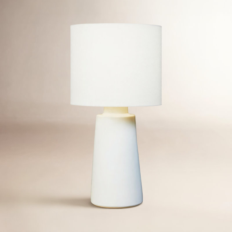 Jathan Table Lamp, New White, 27.38" H x 14" W x 14" D