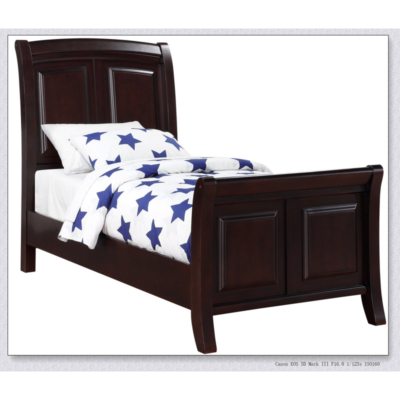 Elegant Transitional Bed In Cappuccino