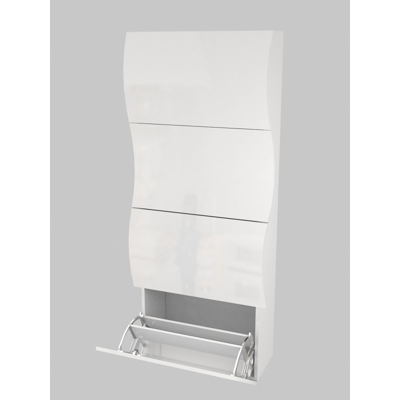 Hillview 32 Pair Flip Down Shoe Storage, White