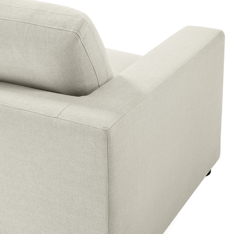 Chaise de coin beige moderne avec coussins amovibles pour famille et animaux de compagnie Noyau de mousse supplémentaire avec duvet et fibres