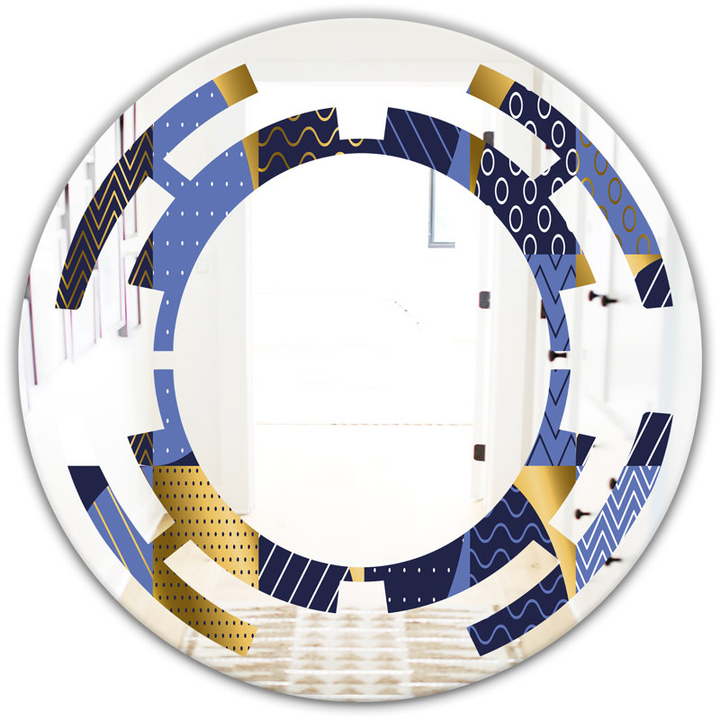 Miroir mural Space Luxury Waves IV Glam, H 23,6 po x l 23,6 po