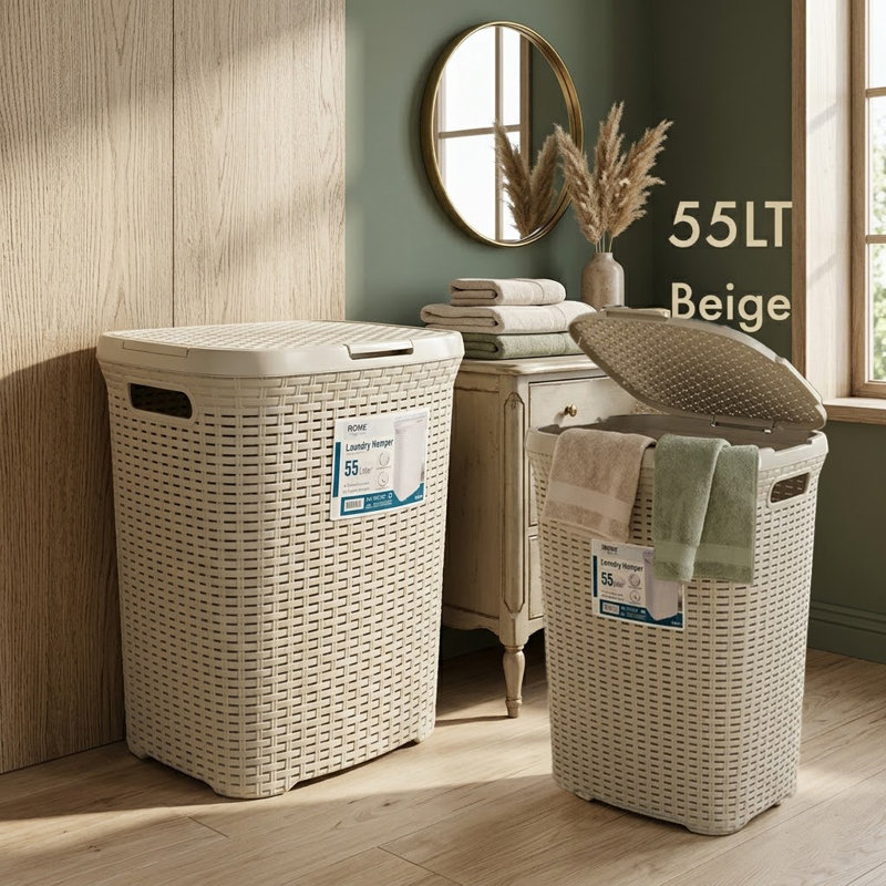 Laundry Hamper Max 55 Lt Blk, Teal
