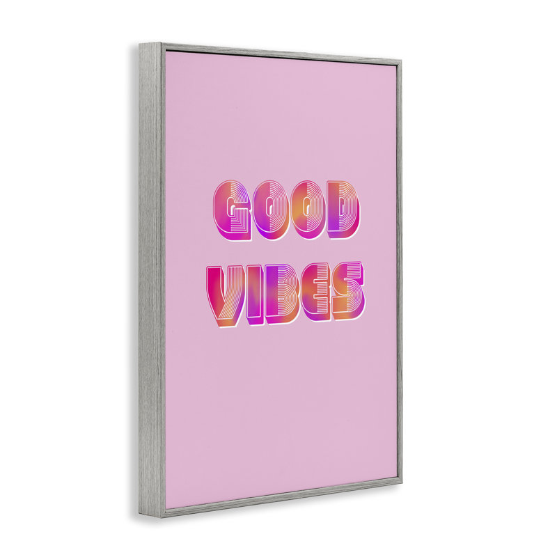 Rose et orange rétro Good Vibes, giclée encadrée, design par Pooja Dave, Estampe numérique Farmhouse, H 18 po x l 12 po