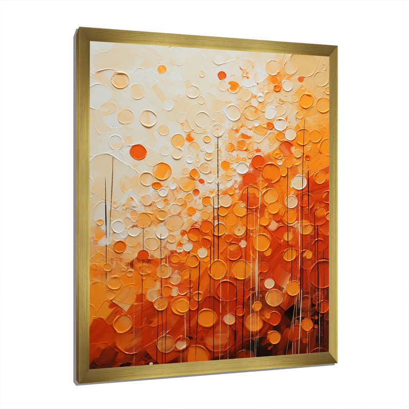 Tangerine Tango IV - Abstract Landscapes Canvas Art, 40" H x 30" W x 1.5" D, Gold Single Picture Framed