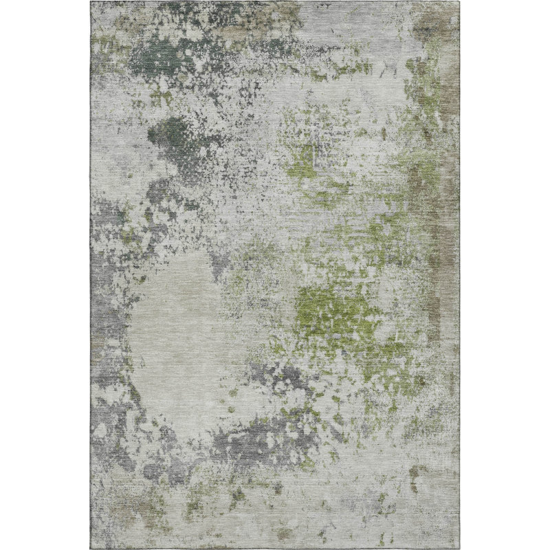 Premium Machine Washable Mayfield AMF2070 Abstract Rug, 8' x 10', Linen