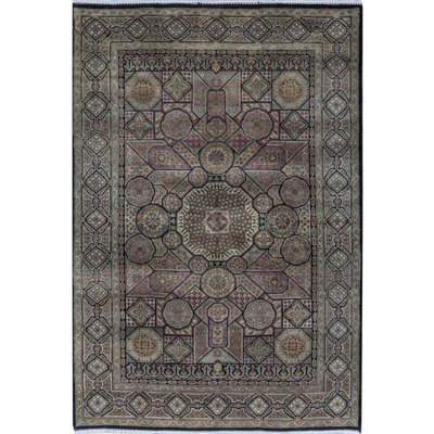 Hand-Knotted High-Quality Black Area Rug