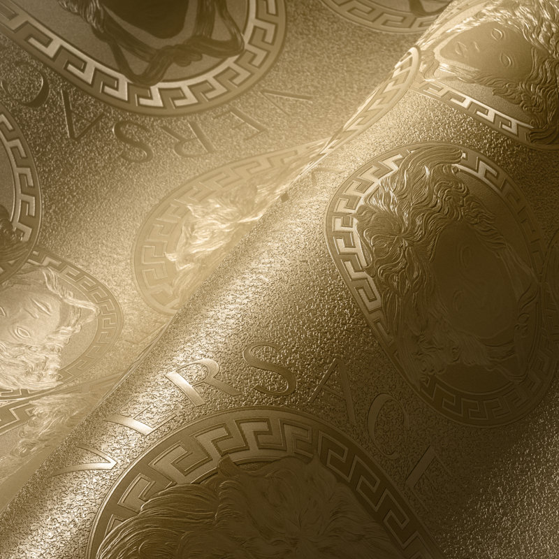 Versace Foil Gilded Age Unpasted Vinyl Wallpaper, Gold