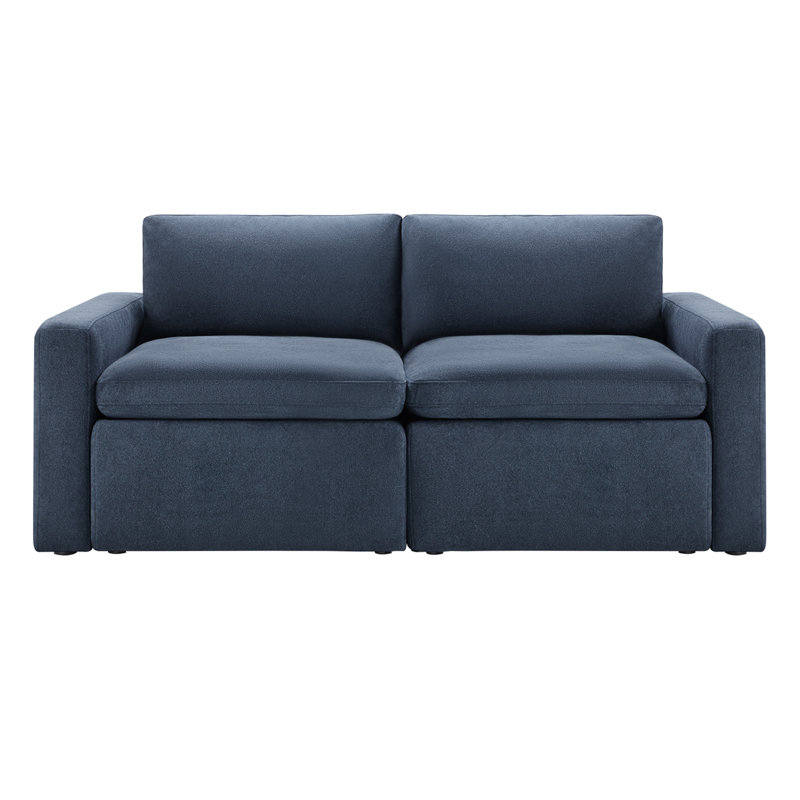 Abhinav 2 - Piece Upholstered Power Reclining Modular Sofa, Elite Indigo