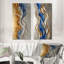 Encre dorée rythmique «Fusion I» - art mural abstrait 2 pièces-638479740-638479741