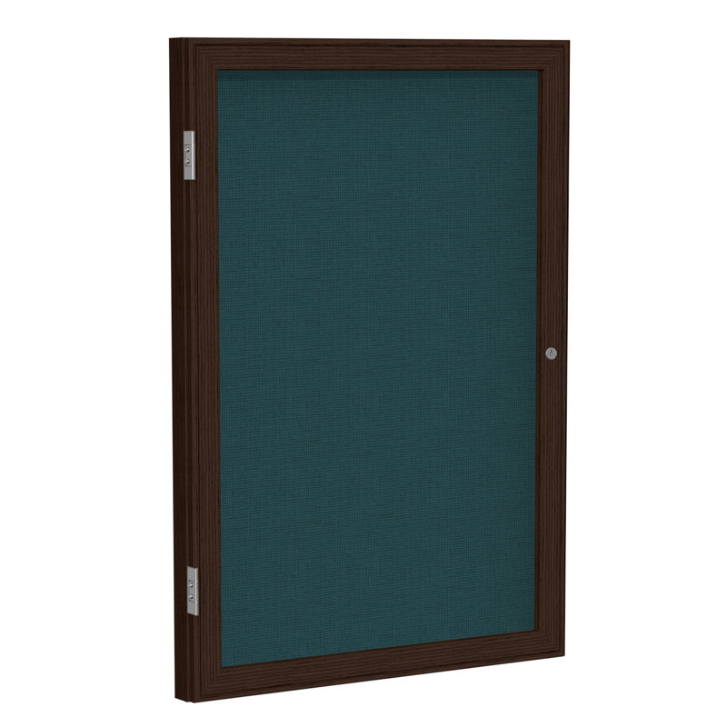 Tableau d'affichage fermé, Bleu, H 3 pi x l 2 pi, Noyer