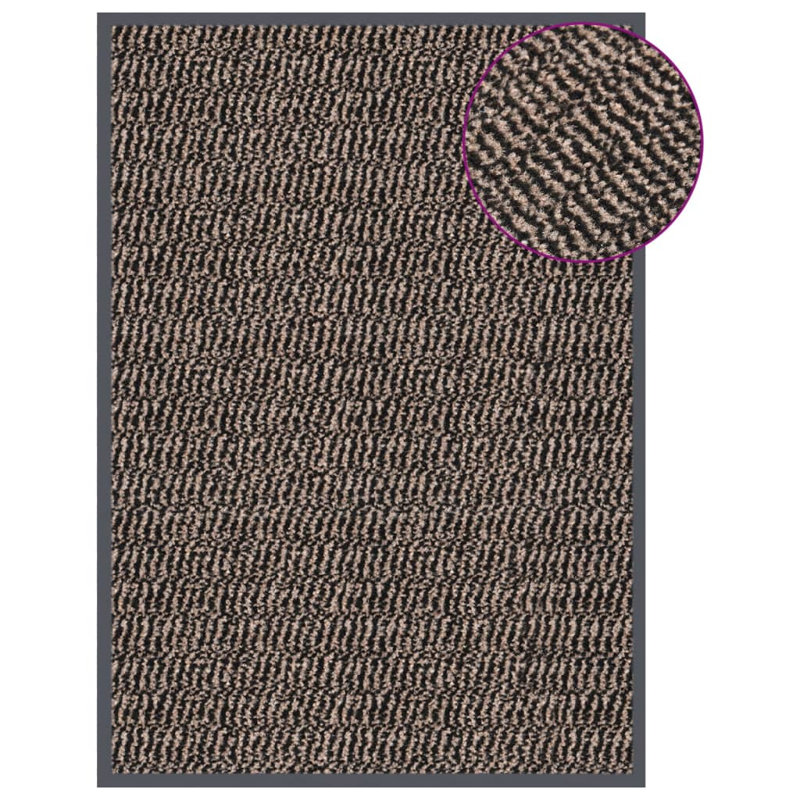 Katerine Non-Slip Geometric Indoor Doormat, 40cm W x 60cm L, Dark Brown