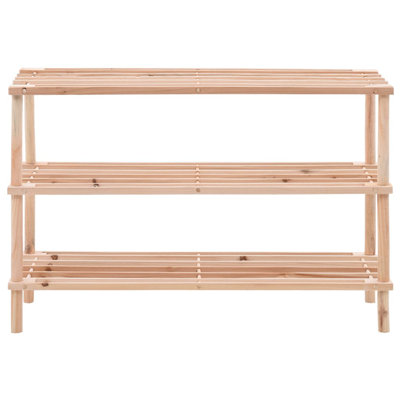 14 - Pair Solid Wood Shoe Rack