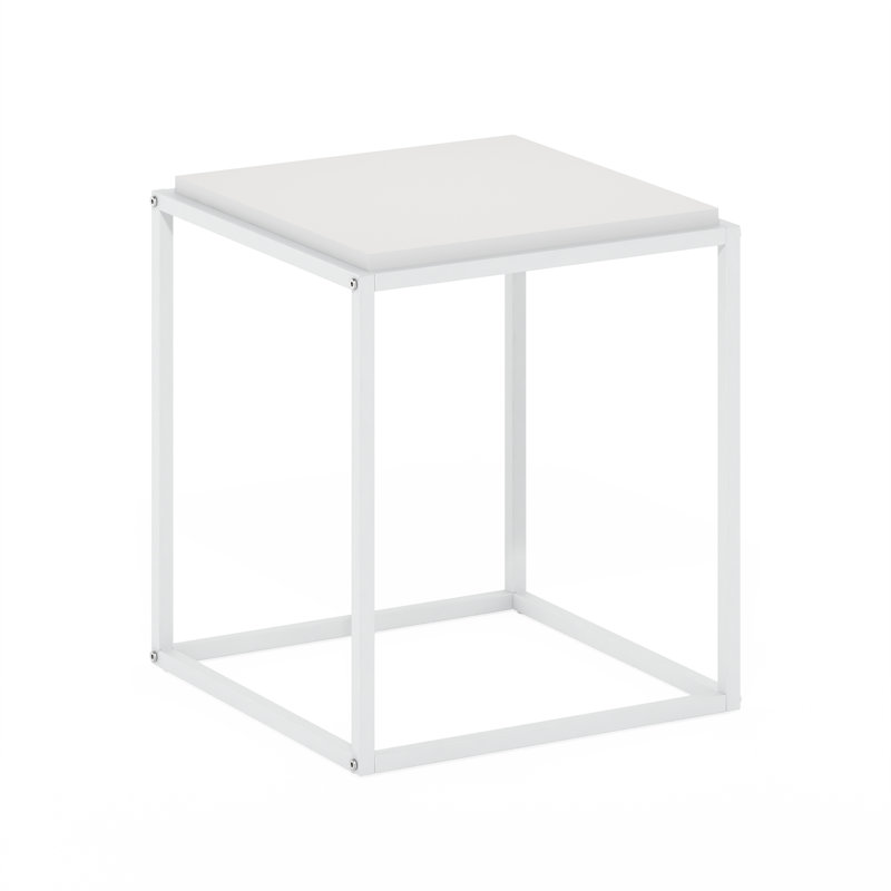 Table de bout avec rangement Gallatin, Blanc, Blanc