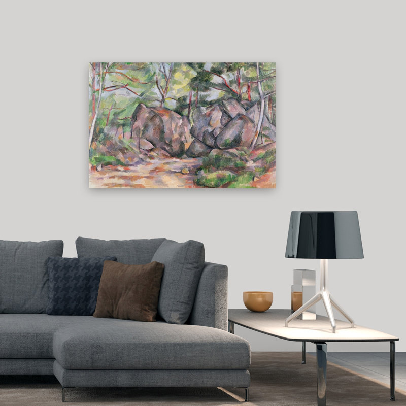 Forêt de rochers, 1893, estampe d'art mural abstraite contemporaine, H 32 po x l 48 po