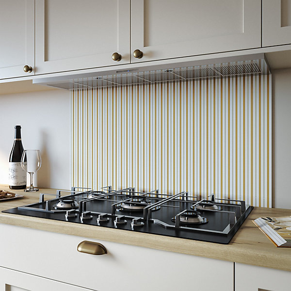 Sand Rhythm Aluminium Kitchen Splashback, 80 cm x 90 cm, Brown