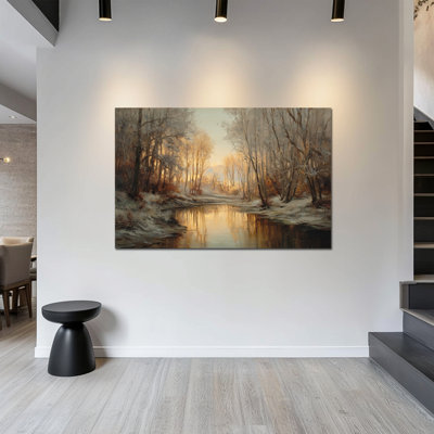 Paysage d'hiver - art mural, photos d'hiver, art mural sur toile pour le salon, forêt d'hiver
