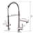Spot Brushed Nickel Kitchen Faucet With Commercial Style And Pre-Rinse Spring High Arc Single Handle Ceramic Disk Filler In Finish-1900933934