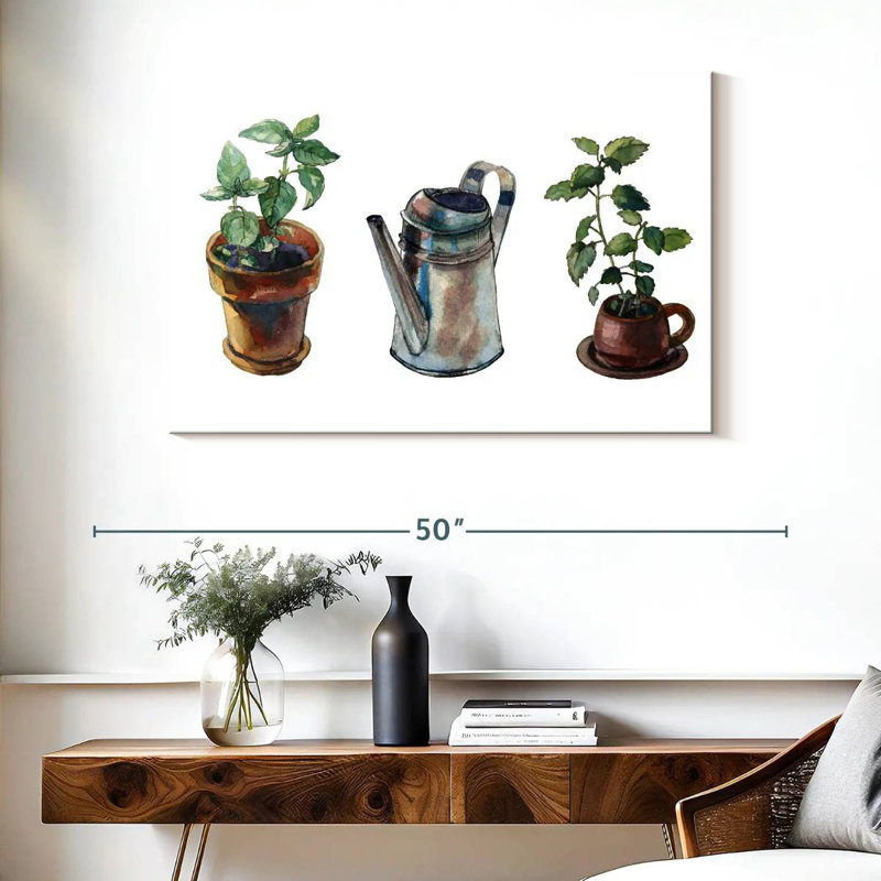 Mini aquarelle de jardin, H 26 po x l 39 po