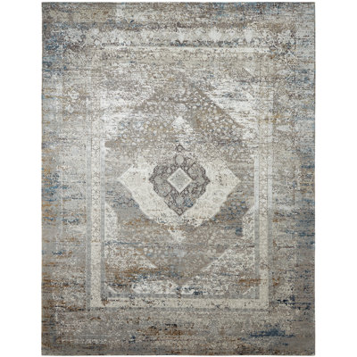 Kher Oriental Area Rug in Gray