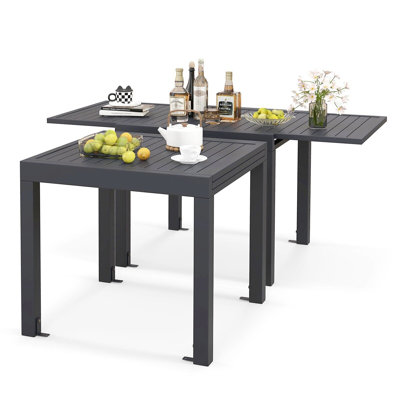 Metal Extendable Outdoor Dining Table , 160cm cm W 80cm cm D