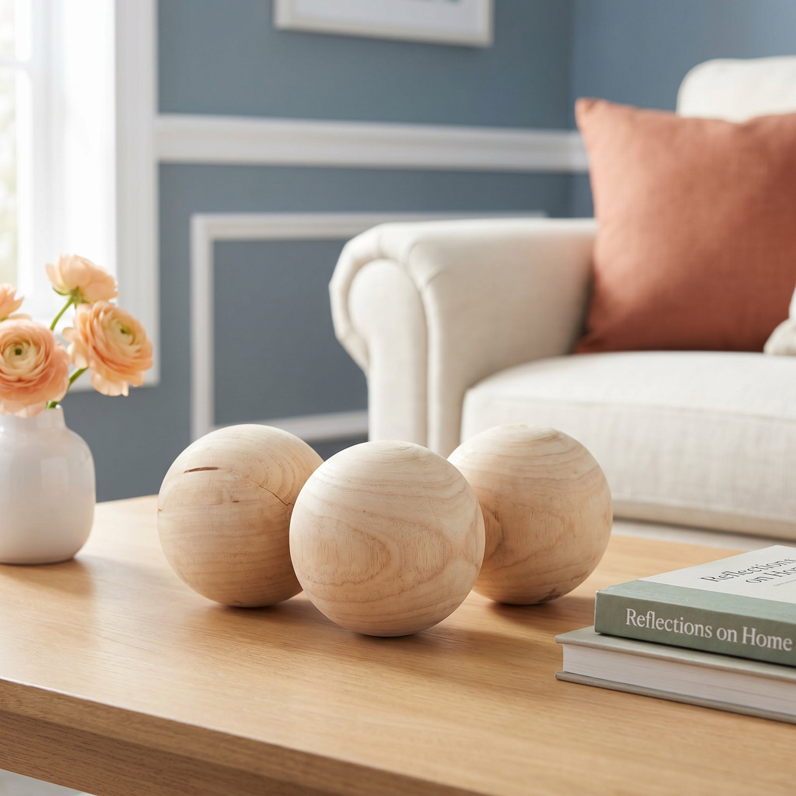 Handmade Wood Orbs & Vase Filler