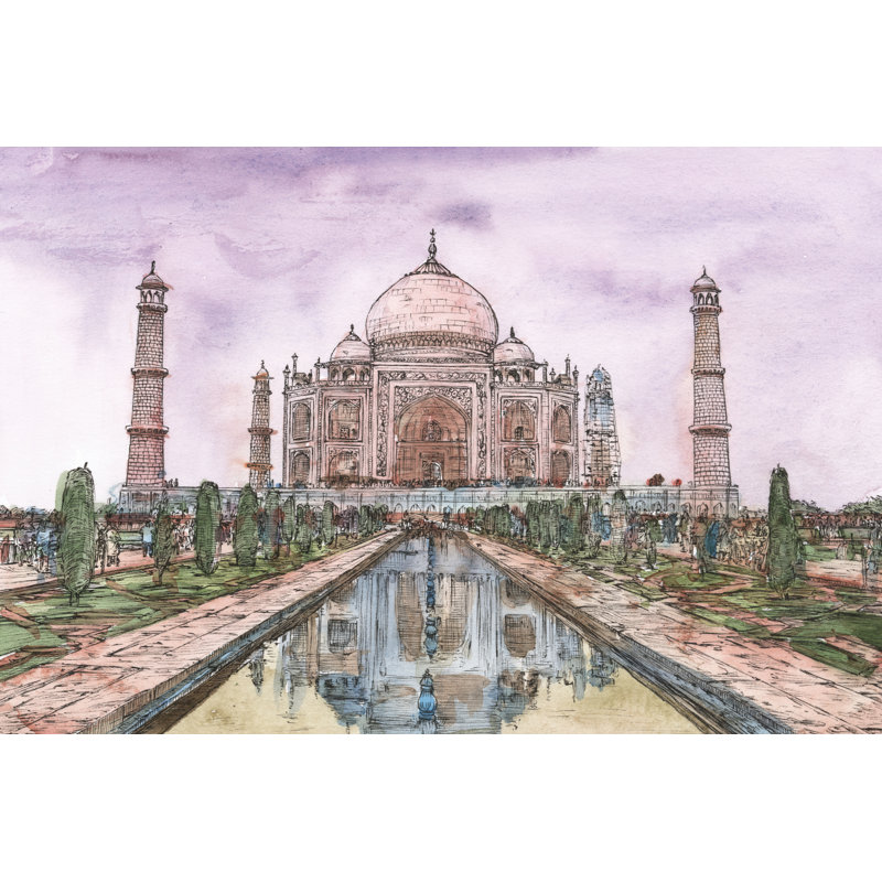 «Dreaming of India II» par Melissa Wang - peinture sur toile tendue, H 24 po x l 36 po