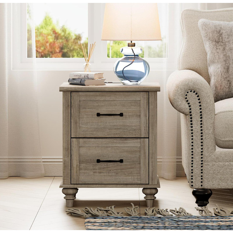 Aileas 2 - Drawer Nightstand, Individual, Gray
