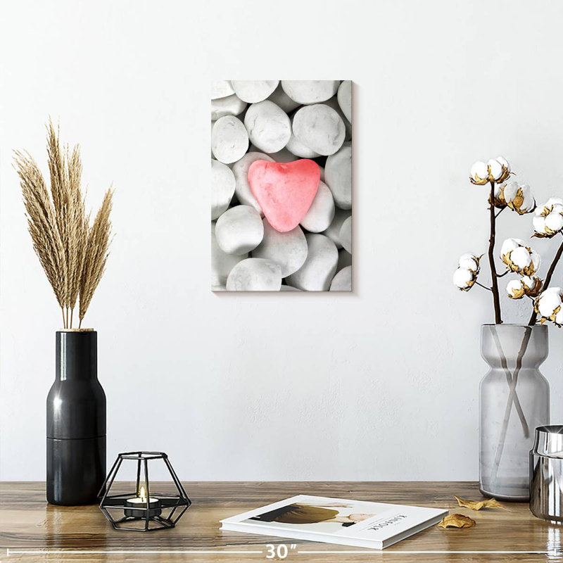 Alvord Heart On Pebbles, 12" H x 8" W