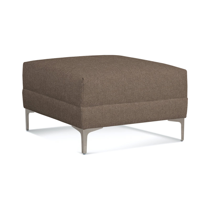 Alexa Square Ottoman, Elite Ash 100% Polyester