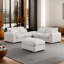 Canapé modulaire en mélange de lin avec 2 repose-pieds en forme de U Tatman-2123427001