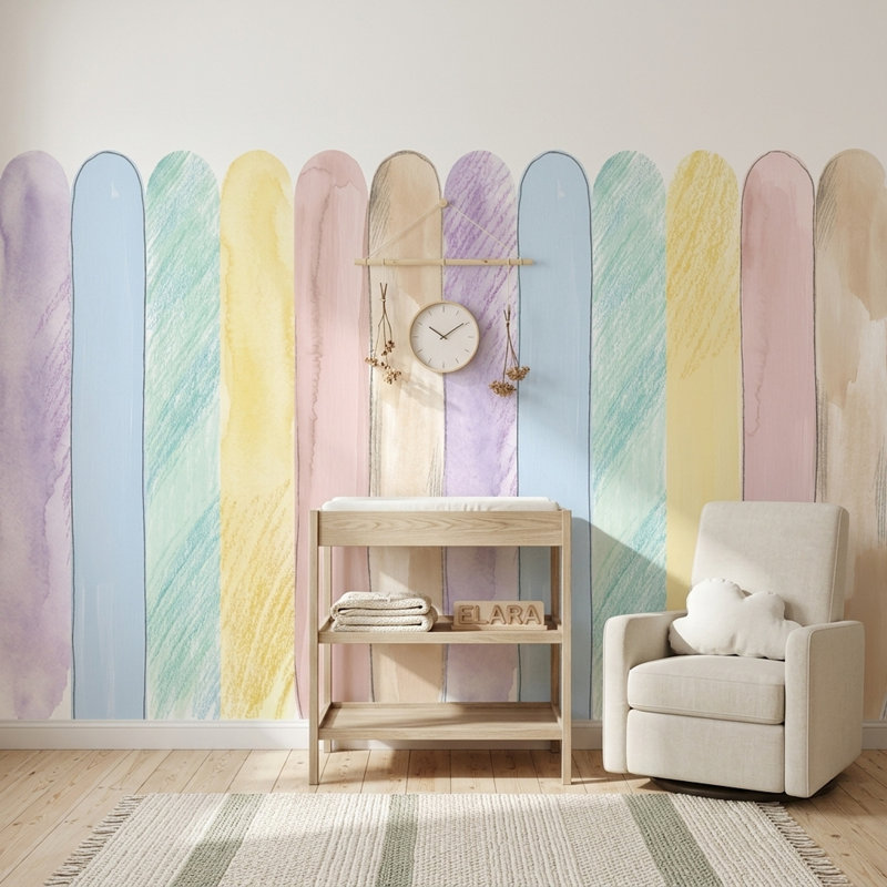 Papier peint blanc sur fond blanc, 100 po x 96 po, Peler et coller