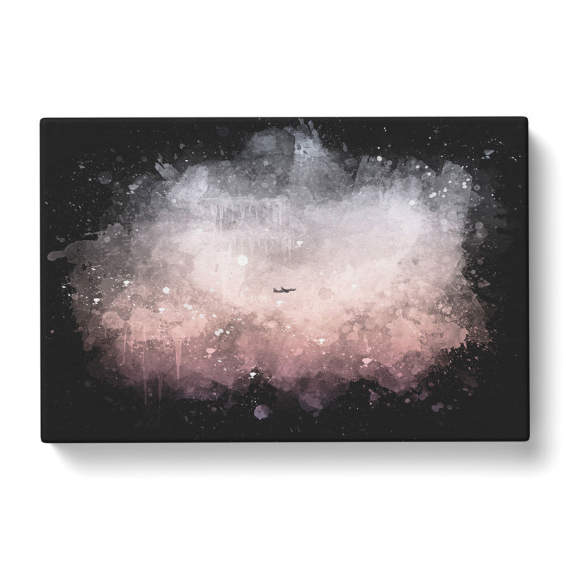 Airplane Passing The Moon - Wrapped Canvas, 50cm H x 76cm W x 3cm D