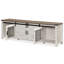 Allyssa 140" Farmhouse TV Stand With Storage Shelves And Cabinets