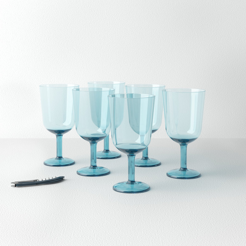 Simple Acrylic Wine Glass , Aqua