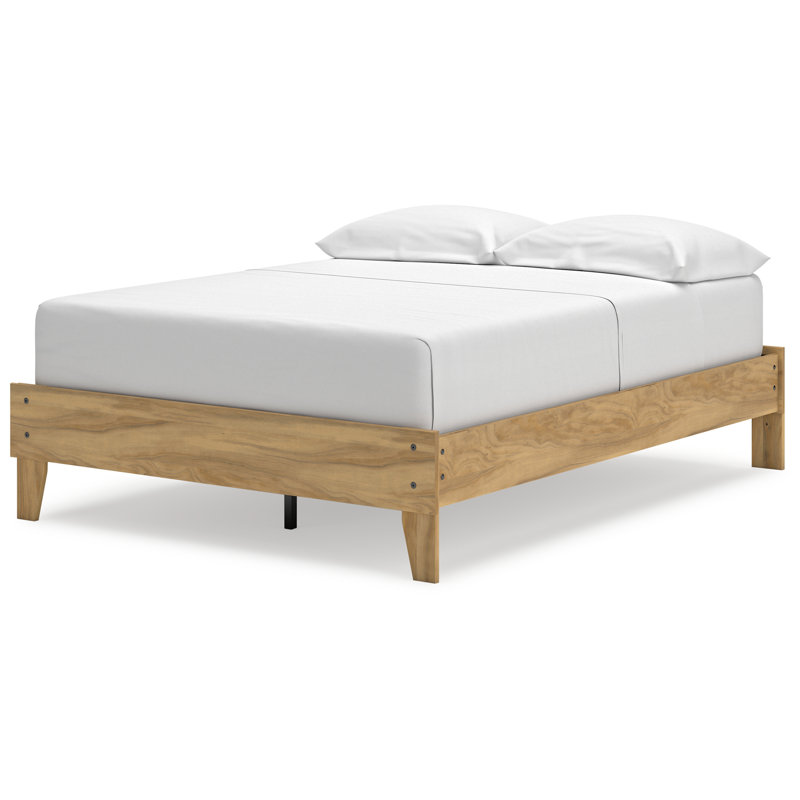 Lit plateforme Bermacy, Lit double, Brun