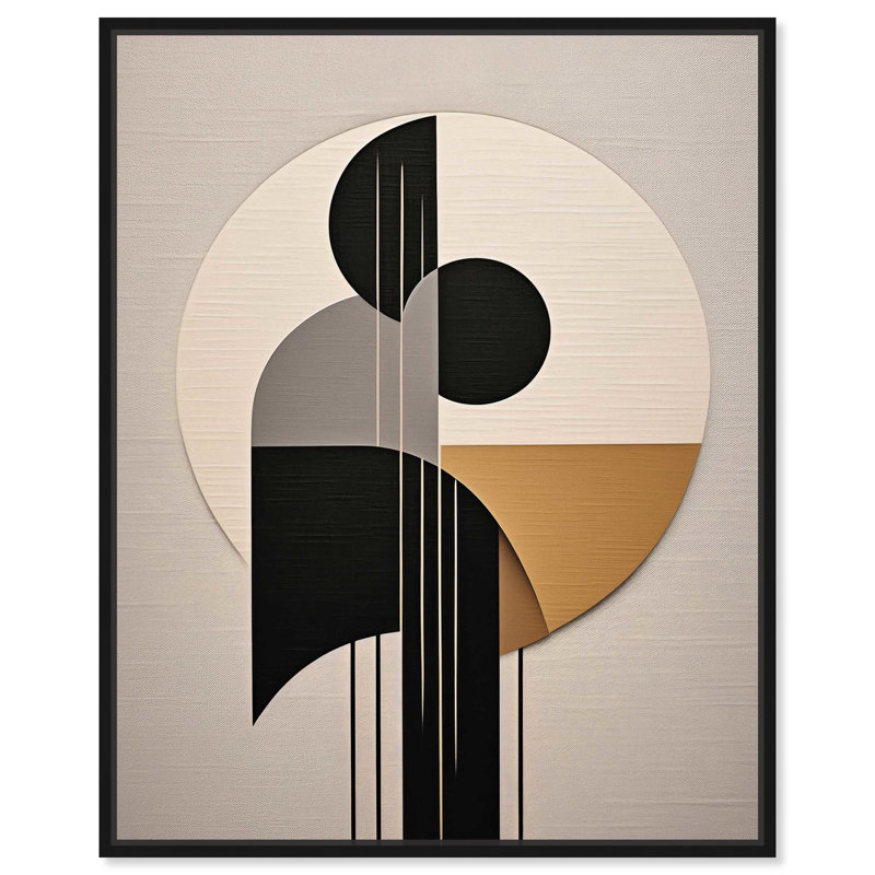 Toile abstraite moderne en vinyle Mid-Century par Art Remedy, H 21 po x l 17 po, Cadre flottant noir