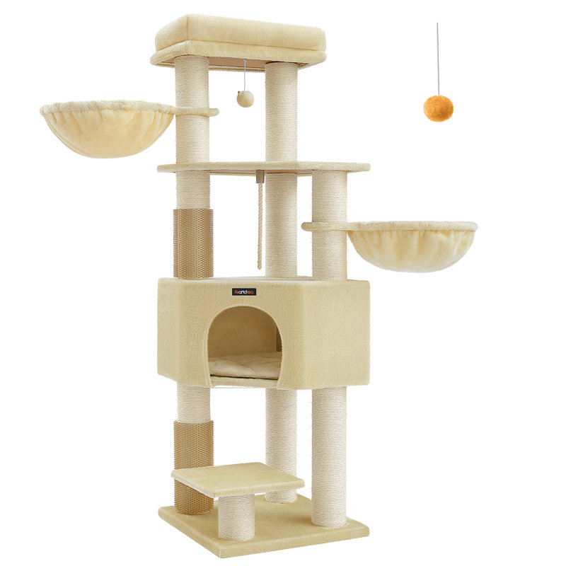 160 X 50 X 50 Cm 160cm H Cat Tree, Yellow