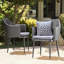 De 2 chaises de terrasse - PE et fer gris, avec coussins de siège imperméables