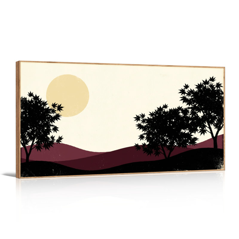 Tableau encadré sur toile représentant un paysage au coucher du soleil (1 pièce), 122 x 61 cm, 48 x 24 pouces