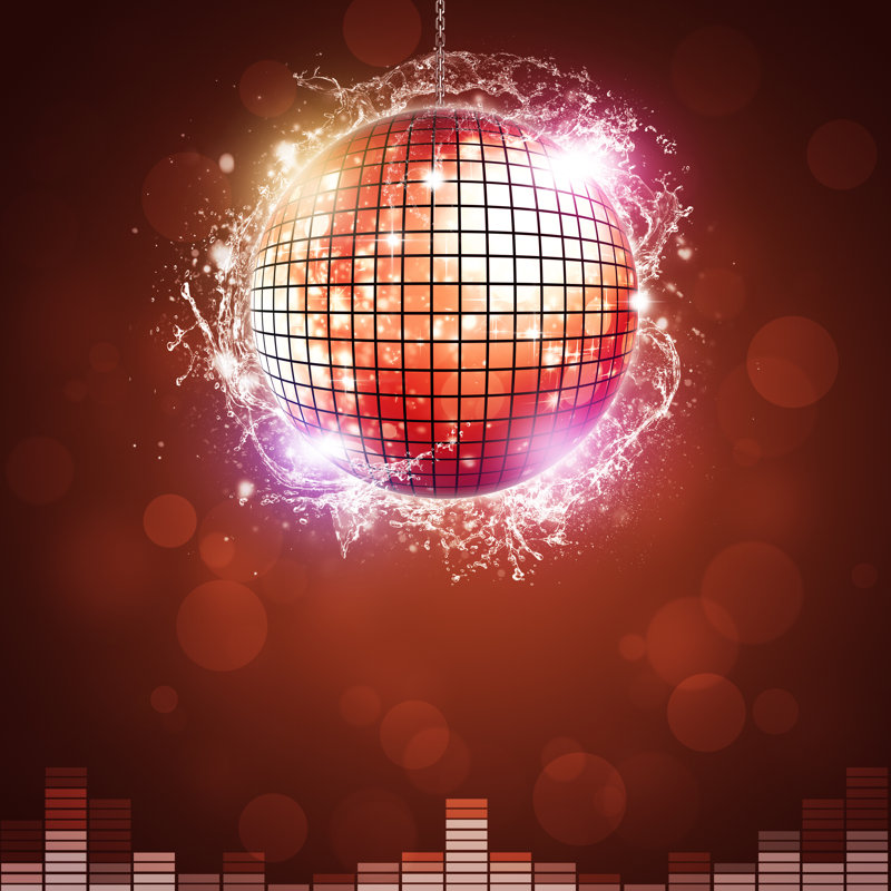 Disco Night Ball - Wrapped Canvas Print, 30cm H x 30cm W x 3.8cm D