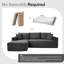 Canapé modulaire rembourré en tissu de velours côtelé en L 108 po avec méridienne 108 po-998772926-998772897