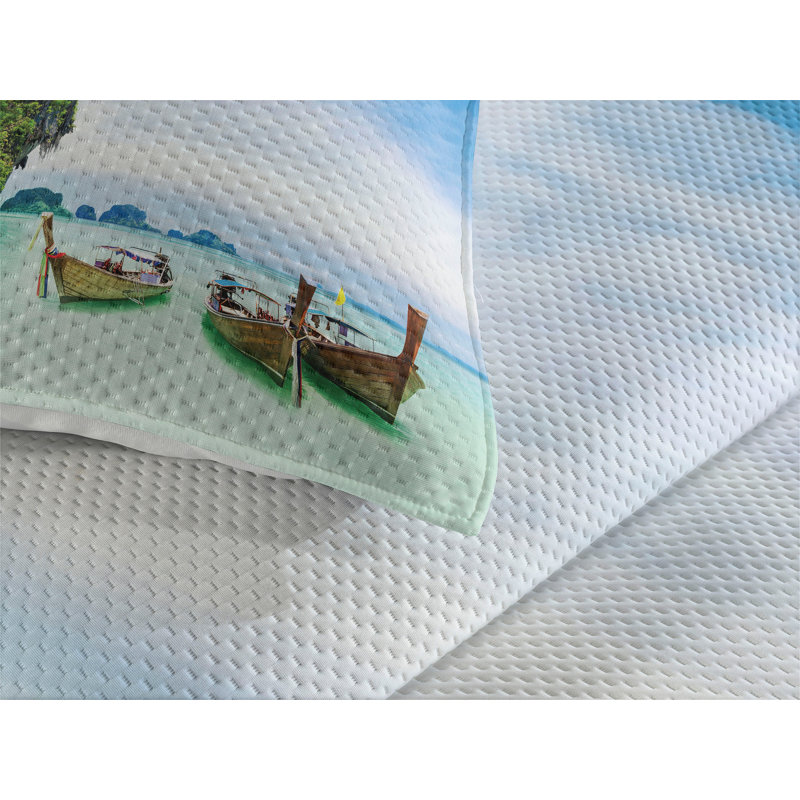 Island Rustic Polyester Coverlet, King Bedspread + 2 Shams