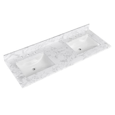 60'' Double Bathroom Vanity Top  With Engineered Stone Countertop   