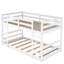 Lit simple au-dessus d'un lit superposé, finition blanche, fabrication en lit de pin robuste, garde-corps sur toute la longueur, lattes pour utilisation stable du matelas, apparence de l'option de mise à niveau de la chambre à coucher, construction robuste, sommeil de soutien, amélioration