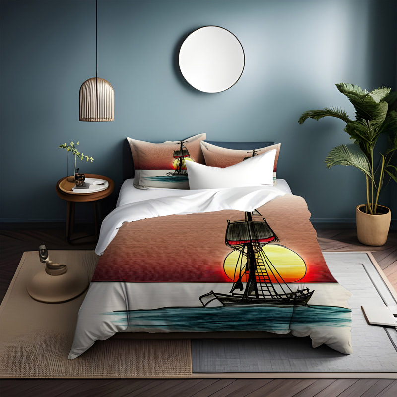 Polyester Abstract Duvet Cover, King Duvet Cover + 2 King Shams