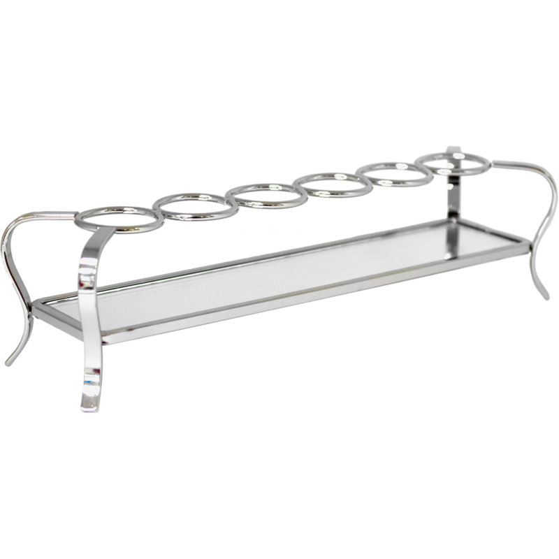 Poteau Metal 6 Compartment Makeup Organiser, Silver